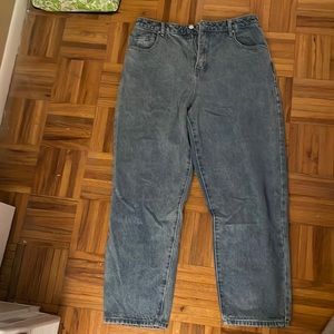 missguided denim super wide leg jean